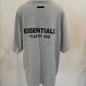 NWOT Essentials Men's Short Sleeve Tee in Heather Gray with Black Logo Sz S